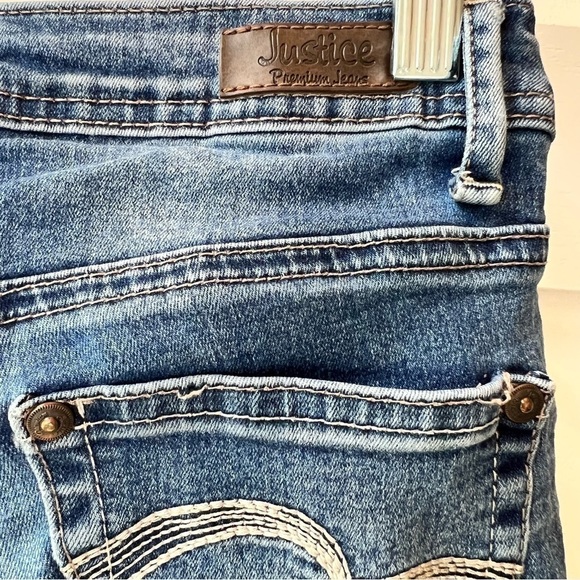 Justice Premium Girls Size 10S Simply Low Super Skinny Stretch Jeans Short Flaw - Picture 6 of 7